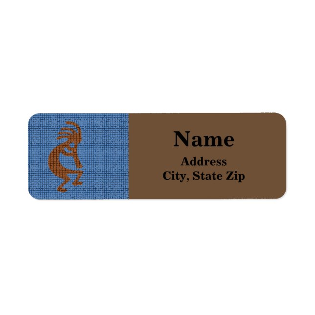 Southwest Arizona Flute Kokopelli on Blue Tile (Front)