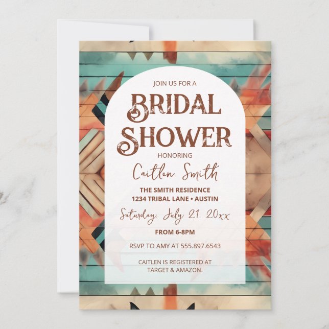 Southwest Aztec Bridal Shower Invitation (Front)