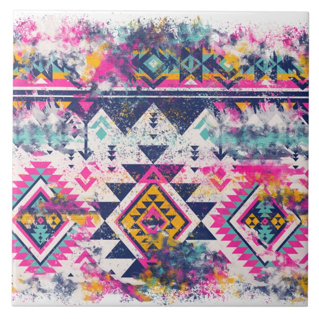 Southwest/Aztec/Italian Design Ceramic Tile (Front)