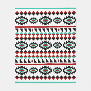 Southwest Aztec Native American Tribal Design Fleece Blanket