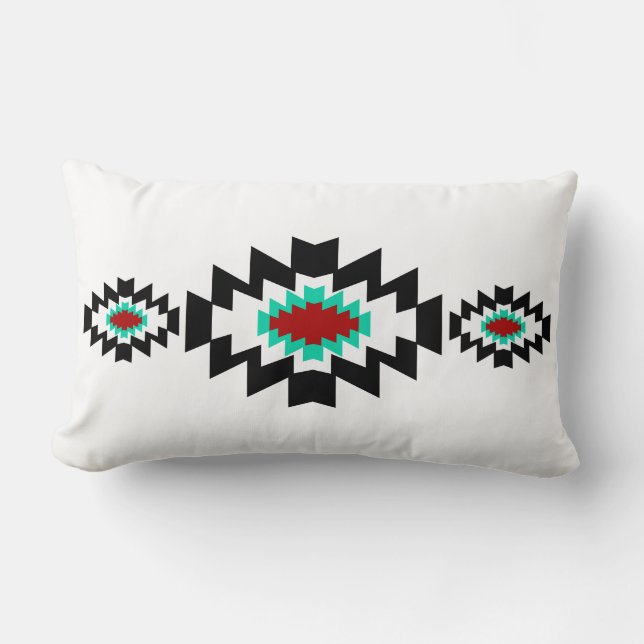 Southwest Aztec Native American Tribal Design Lumbar Pillow (Front)