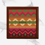 Southwest Aztec Style Pink Green and Brown Gift Box<br><div class="desc">Gorgeous and colourful Aztec inspired pattern in green,  pink,  plum and brown.  Personalize with your/recipient name or initials. Adds a nice ethnic flair to this keepsake box.</div>