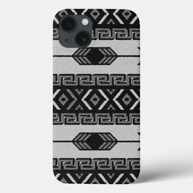 Southwest Black And White Tribal Aztec Pattern Case-Mate iPhone Case (Back)