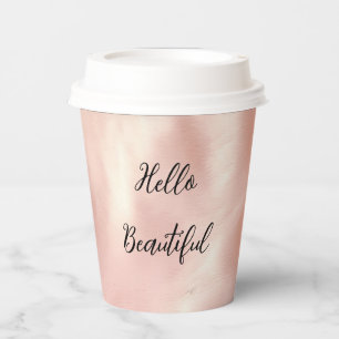 Southwest Blush Pink Cowgirl Cowhide Paper Cups