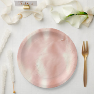 Southwest Blush Pink Cowgirl Cowhide Paper Plate