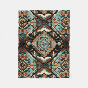 Southwest Boho Pattern Fleece Blanket