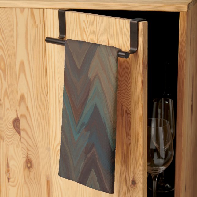 Southwest Brown Chevron Kitchen Towel (Thirds Fold)