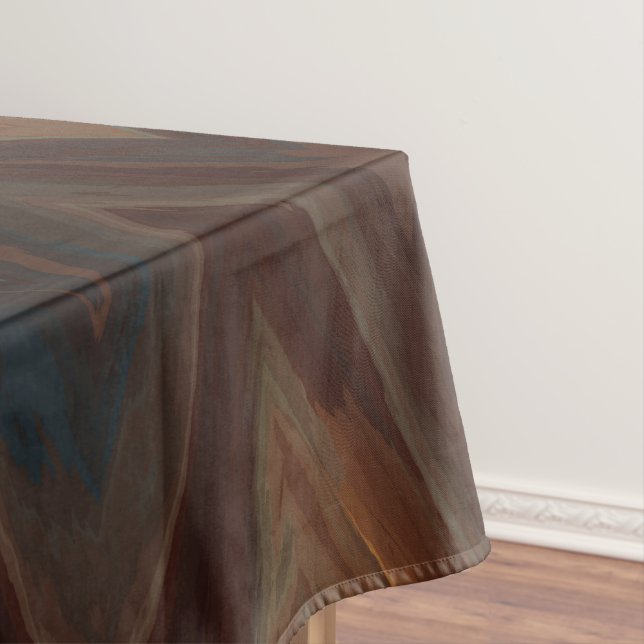 Southwest Brown Chevron Tablecloth (In Situ)