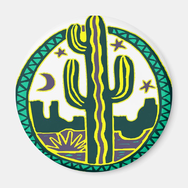 Southwest Cactus Magnet (Front)