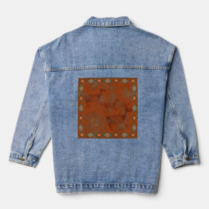 Southwest Canyons Deer Herd Petroglyphs Denim Jacket