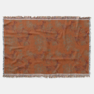 Southwest Canyons Deer Petroglyphs Throw Blanket
