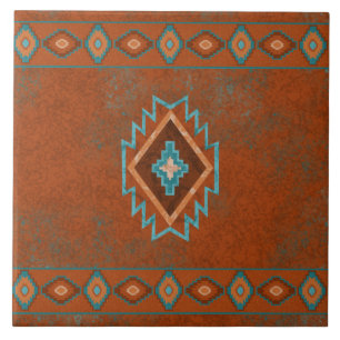 Southwest Canyons Diamond Geometric Border Tile