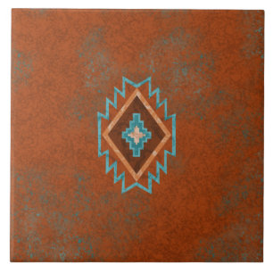 Southwest Canyons Diamond Geometric Pattern Tile