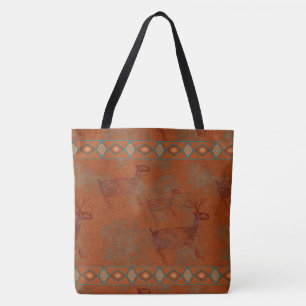 Southwest Canyons Elk Petroglyph Tote Bag