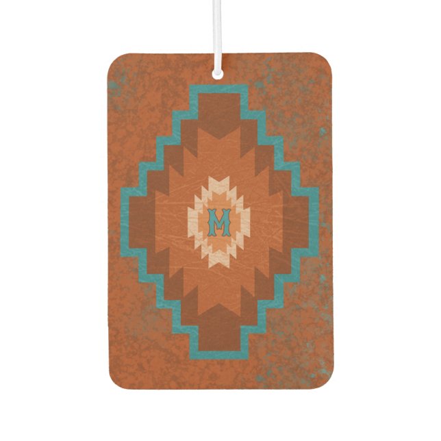 Southwest Canyons Geometric Diamond Custom Initial Air Freshener (Front)