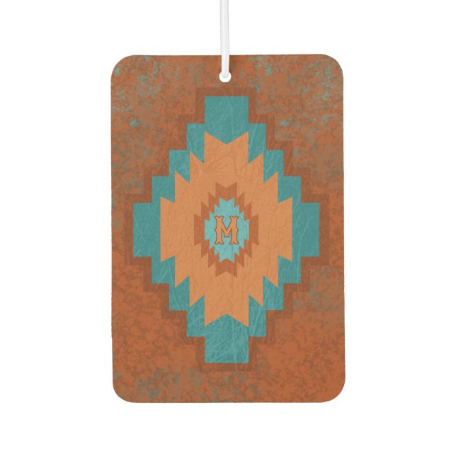 Southwest Canyons Geometric Diamond Custom Initial Air Freshener (Front)