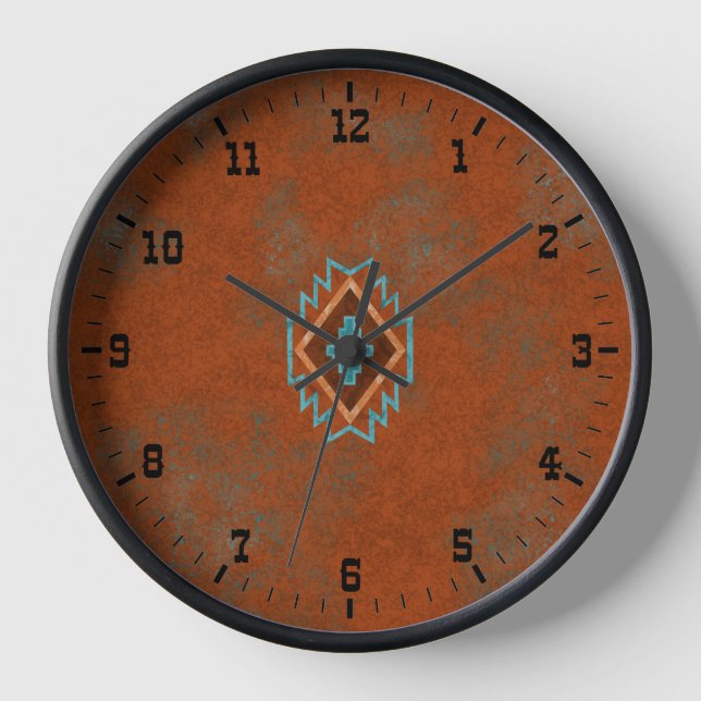 Southwest Canyons Geometric Mesa Old West Clock (Front)