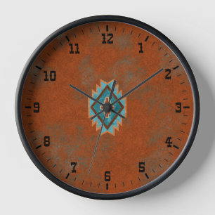 Southwest Canyons Geometric Mesa Old West Clock