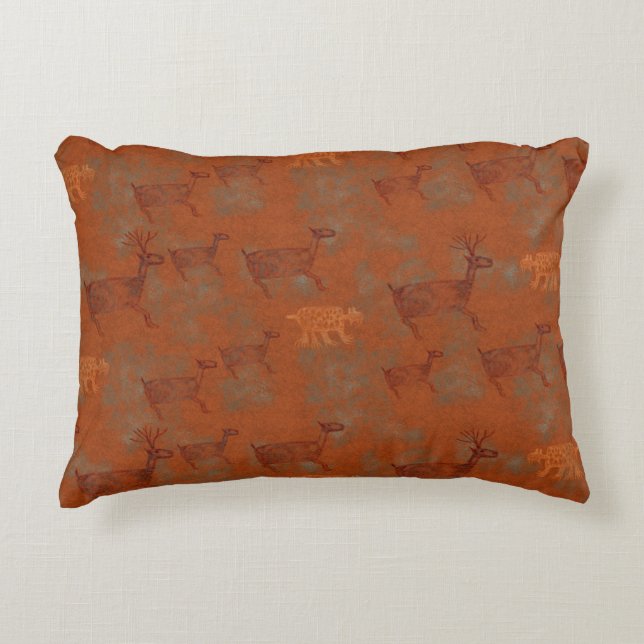 Southwest Canyons Petroglyphs Accent Pillow (Front)