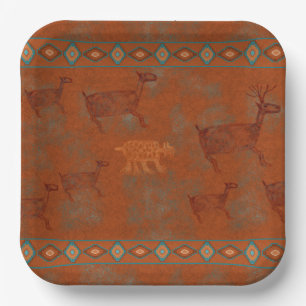 Southwest Canyons Petroglyphs Paper Plate