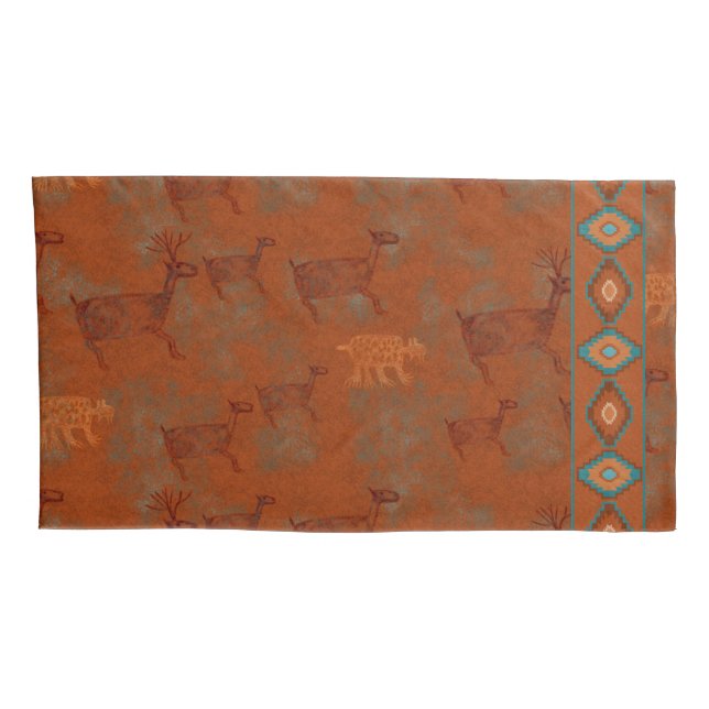Southwest Canyons Petroglyphs Pillowcase (Back-Right)