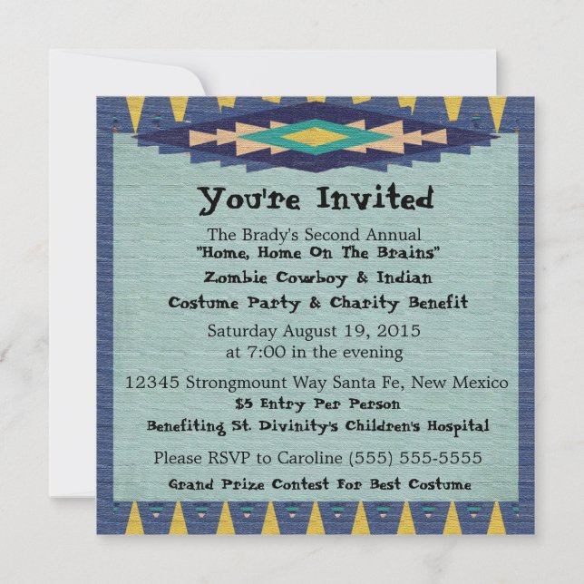 Southwest Charity Gala Cowboy Theme Party - Invitation (Front)