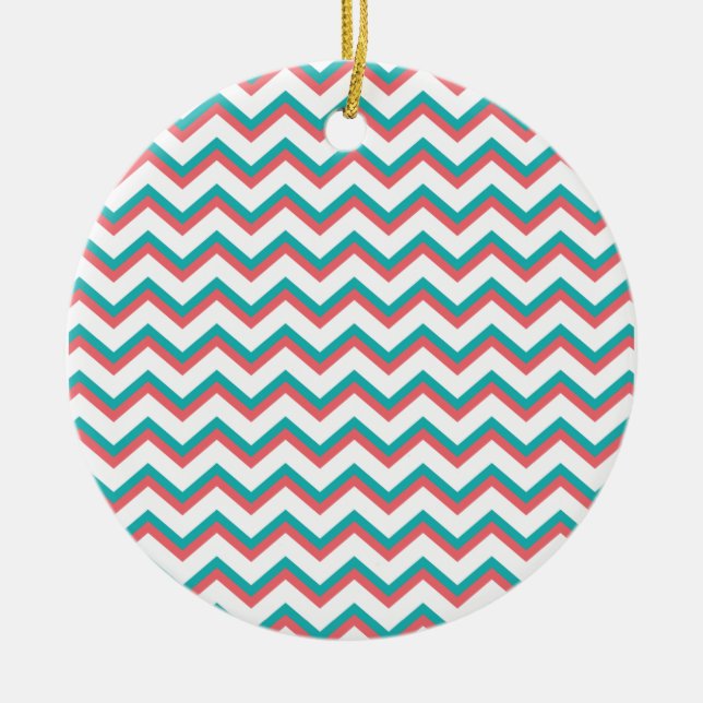 Southwest Chevron Pattern Ceramic Ornament (Front)