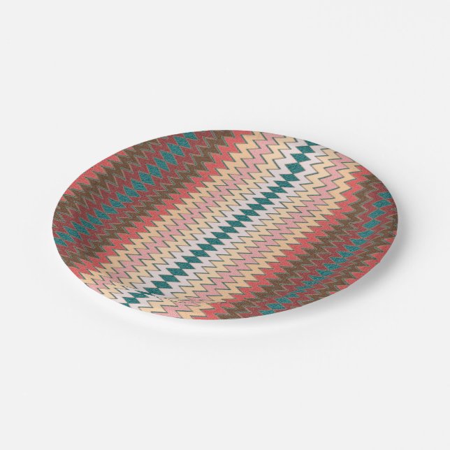 Southwest Chevron Zigzag Paper Plate (Angled)