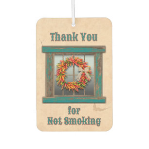 Southwest Chile Ristra Wreath Blue Window Custom Air Freshener