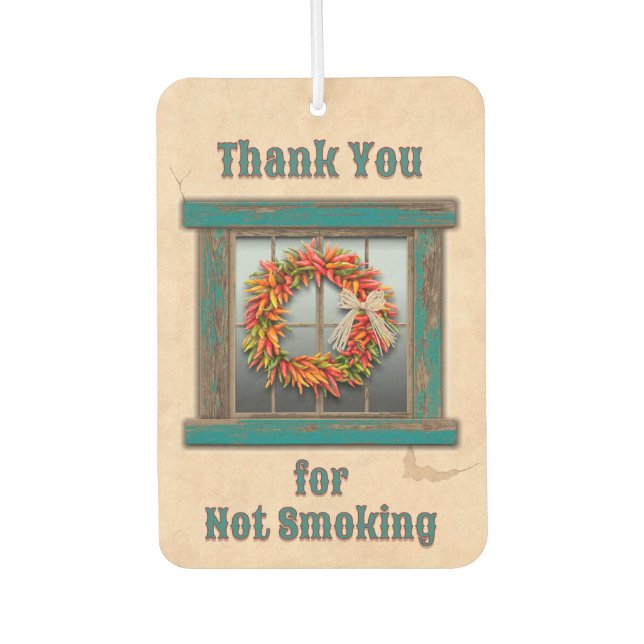 Southwest Chile Ristra Wreath Blue Window Custom Air Freshener (Front)