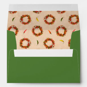 Southwest Chile Ristra Wreath Holiday Invitation Envelope