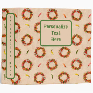 Southwest Chile Ristra Wreaths All Over Pattern Binder