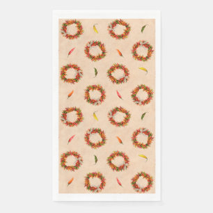 Southwest Chile Ristra Wreaths All Over Pattern Napkin