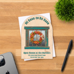 Southwest Chile Wreath Blue Window Personalized Acrylic Invitations