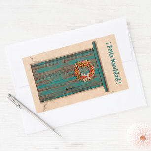 Southwest Chile Wreath Holiday Feliz Navidad Sticker