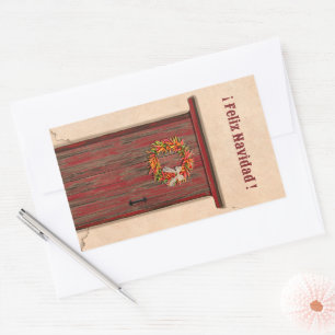 Southwest Chile Wreath Holiday Feliz Navidad Sticker