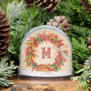 Southwest Chile Wreath Personalized Snowglobe