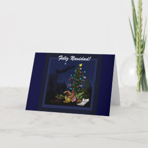 Southwest Christmas cactus cartoon Holiday Card