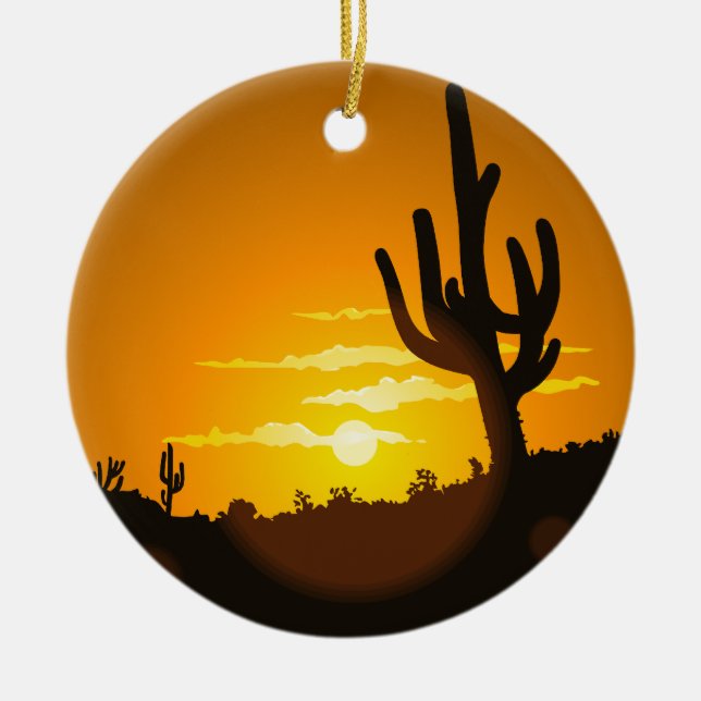 Southwest Christmas Ceramic Ornament (Front)