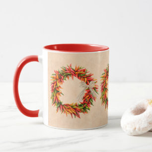 Southwest Colourful Festive Chile Ristra Wreath Mug
