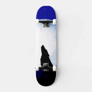 Southwest Coyote Howling at the Moon Skateboard
