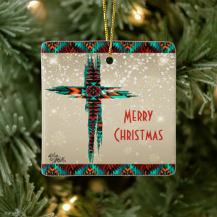 Southwest Cross Christmas Ornament