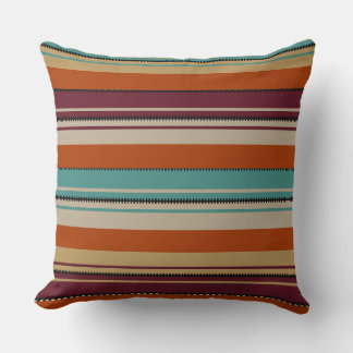 Southwest Decor Fall Shades Stripes Throw Pillow