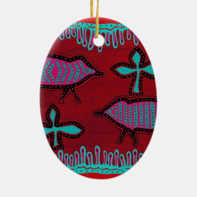 Southwest Desert Animals Ceramic Ornament (Back)