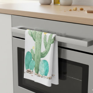 Southwest Desert Cacti Cactus Succulent Watercolor Kitchen Towel