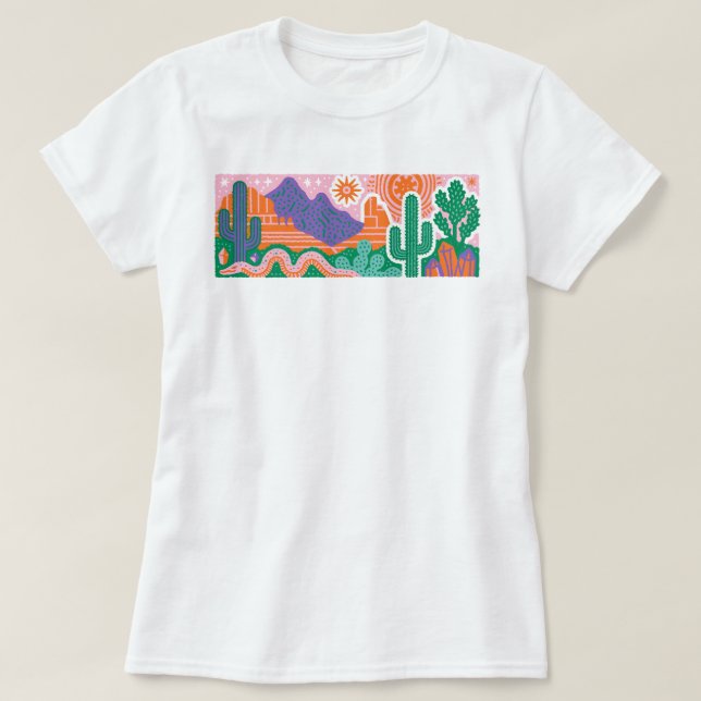 Southwest Desert Cactus Graphic Tee (Design Front)