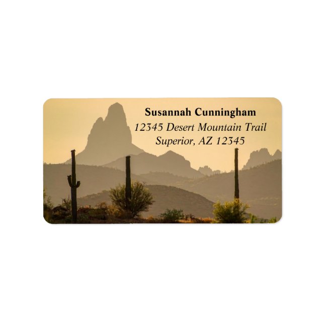 Southwest Desert Mountain Weaver's Needle Arizona Label (Front)