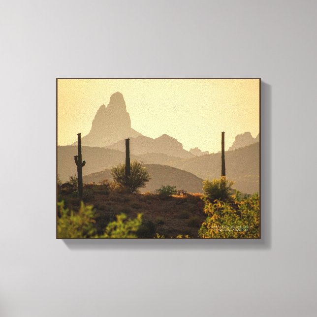 Southwest Desert Mountains Weaver's Needle Arizona Canvas Print (Front)