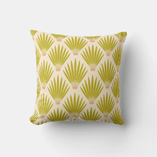 Southwest Desert Palm Leaves Yucca Plant - Cream Throw Pillow