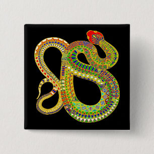 Southwest Desert Rattler 2 Inch Square Button